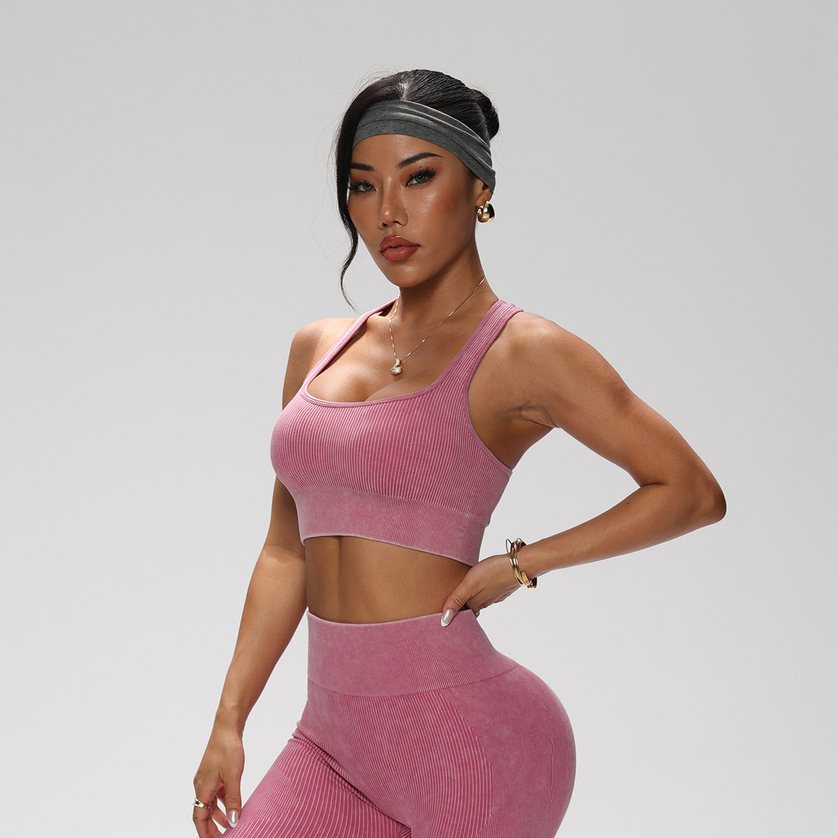 Conjunto deportivo rosa – top deportivo