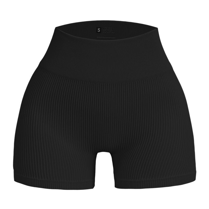 Shorts de canalé negro