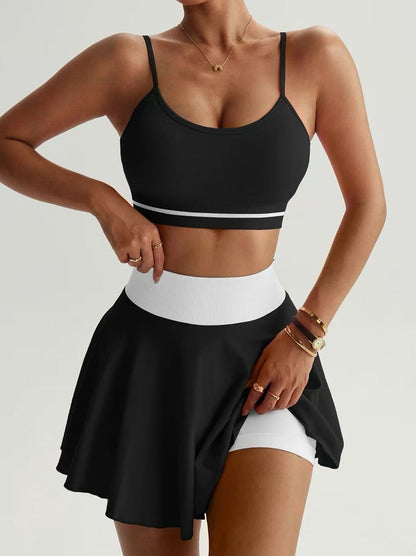 Falda plisada con short interior integrado