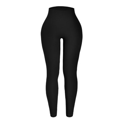 Leggings de canalé negros